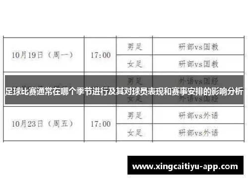 足球比赛通常在哪个季节进行及其对球员表现和赛事安排的影响分析